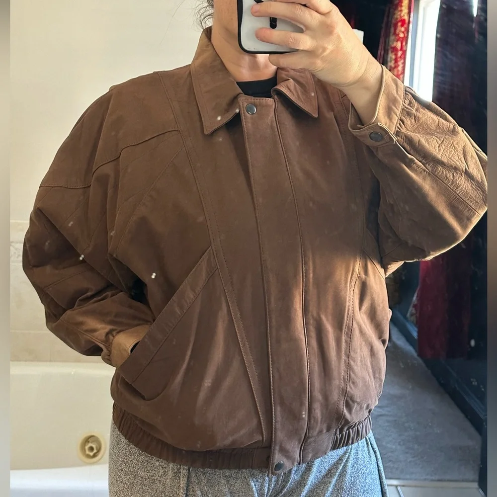 Vintage Men’s Genuine Leather Suede Coat Large - Picture 8 of 15